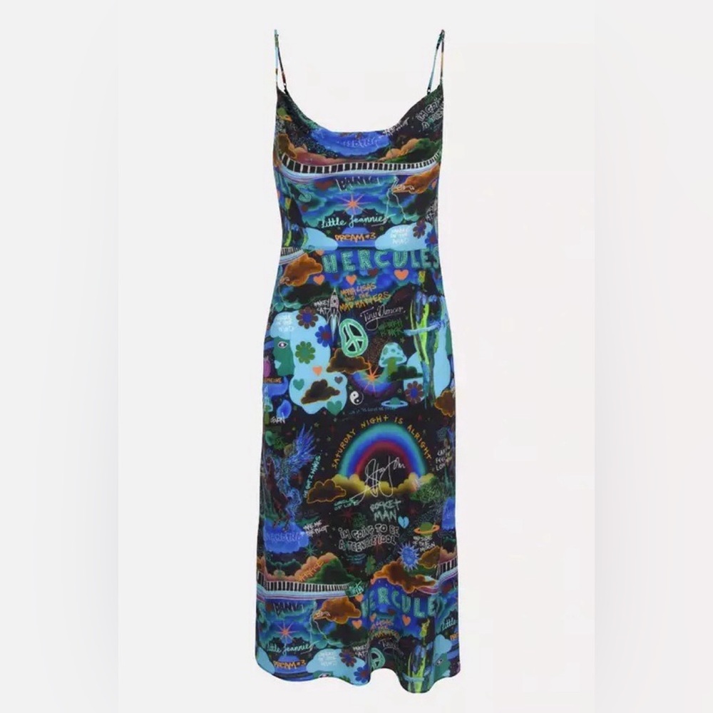 RARE Realisation Par Levon Dress Elton John Réalisation silk small